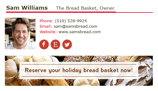 good email signature banner call to action example