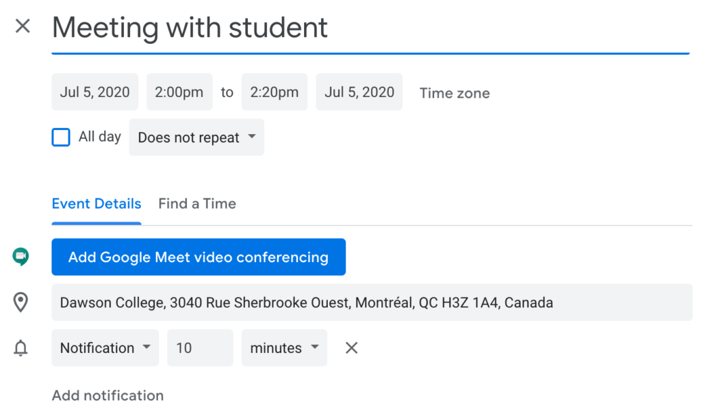Schedule with google