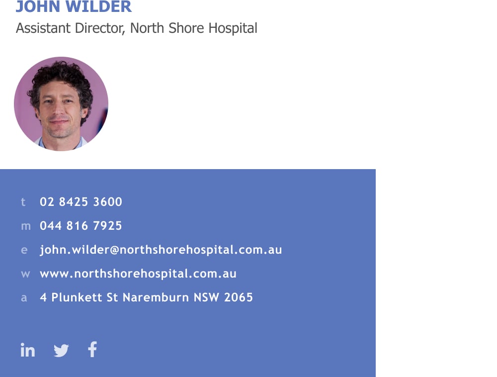 Assistant director email signature example with minimalist design