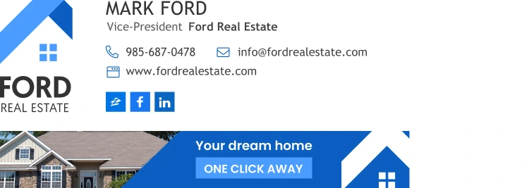 Vice president email signature example with brand logo and sales banner