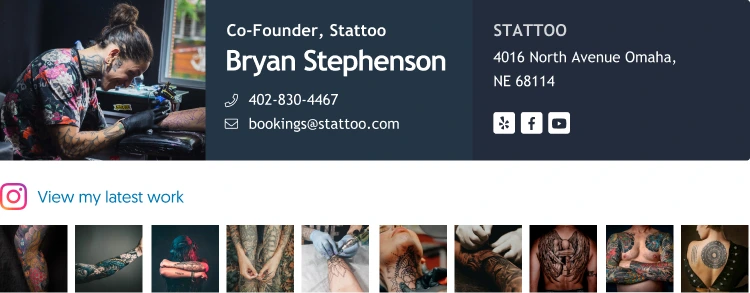 gmail signature template with Instagram gallery and modern design