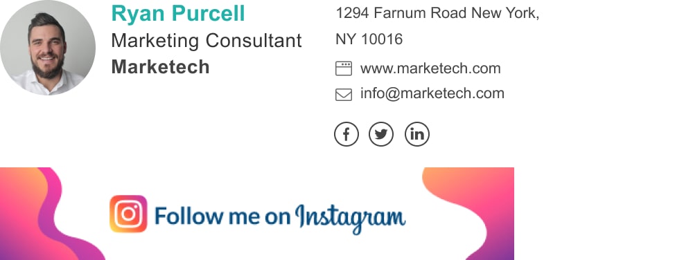 Instagram email signature banner example-min