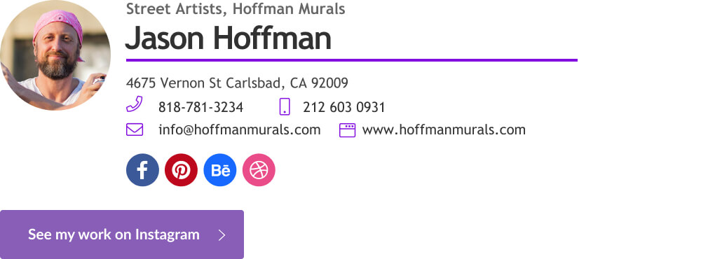 Instagram email signature with custom button link