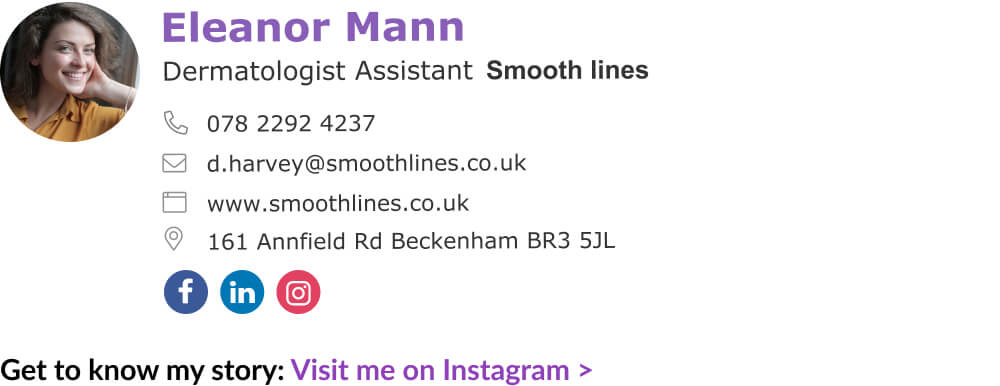 Instagram email signature with text link