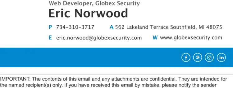 email signature with a gif for developer