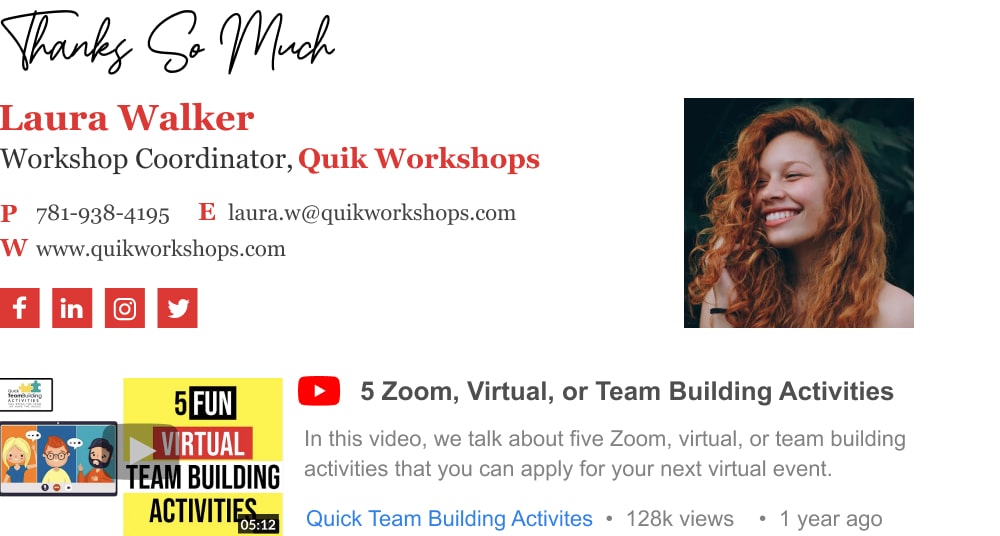 thank you email sign off - email signature example