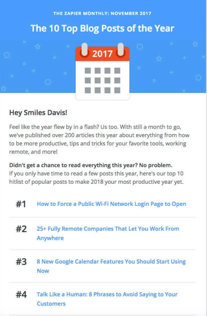 Monthly newsletter design