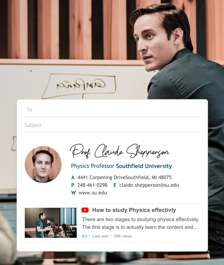 academic email signature for professors