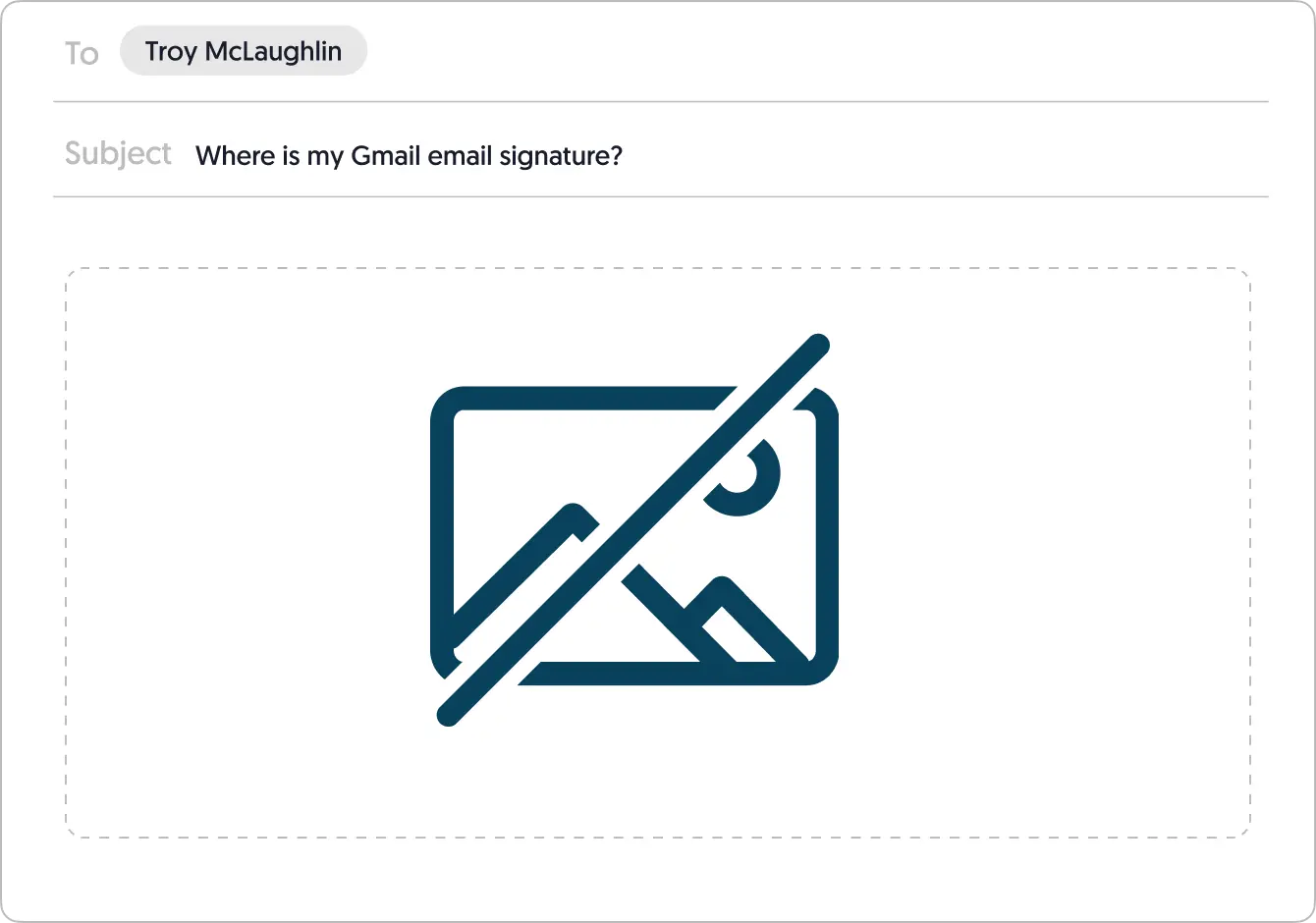 gmail signature not showing cover