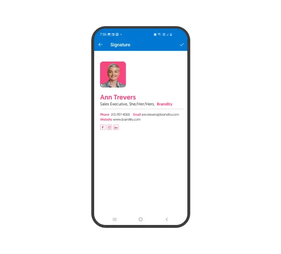 Edit your outlook mobile signature