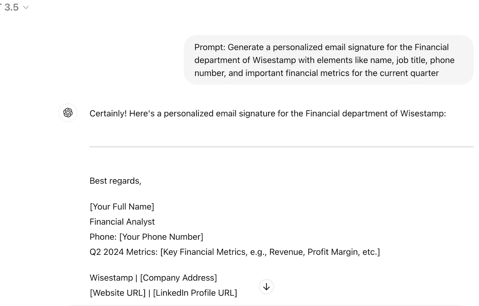 prompt 8 chatgpt for email signatures