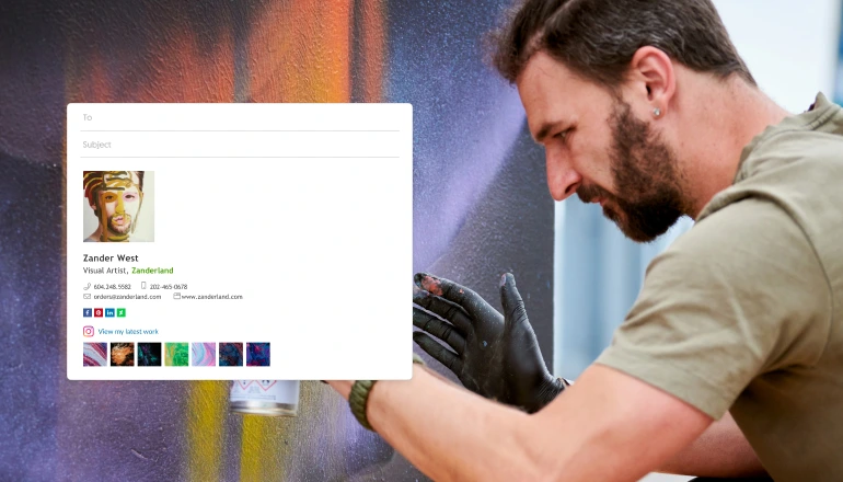 email signature that showcase your work