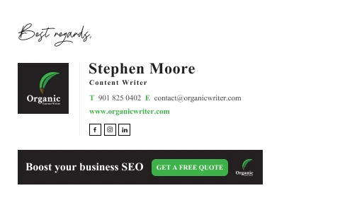 Good example for professional gmail signature