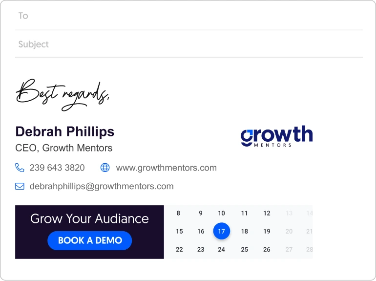 example of a CEO email signature with a good CTA