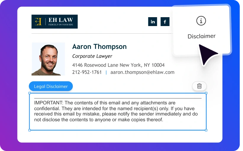 WiseStamp solution for legal department