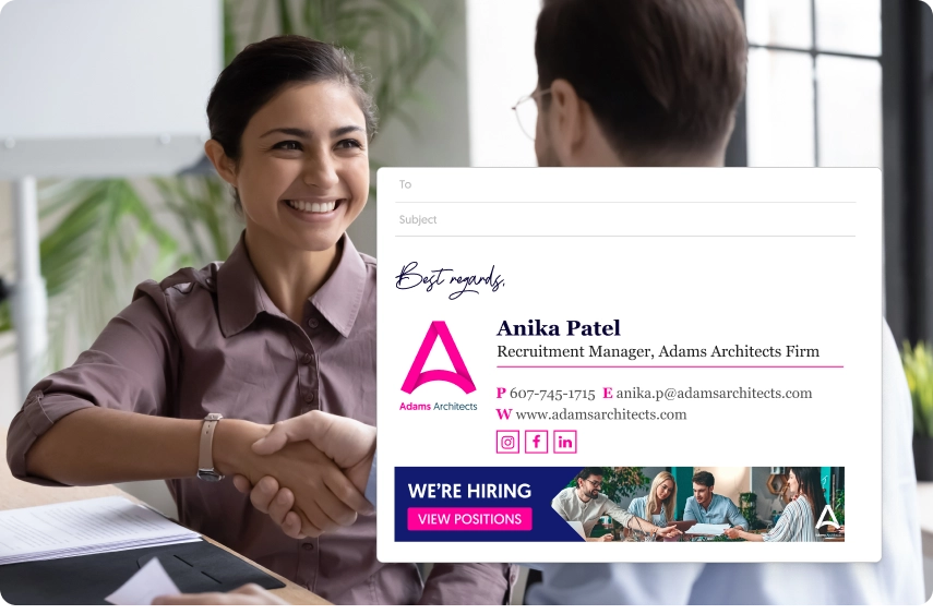 Recruiting straight from your email signature with WiseStamp